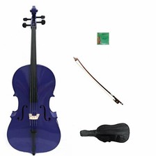 Merano Purple Cello,Bag,Bow, Sets of Strings, Bridge, Rosin 1/4 1/8 for Student