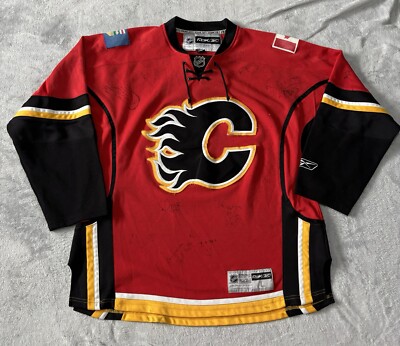 Reebok Calgary Flames Trikot NHL Hockey signiert Large