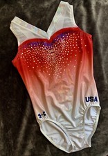 Under Armour GK ELITE  Vision  USA Leotard GYMNASTICS Tank SEQUIN Bling SIZE AXS