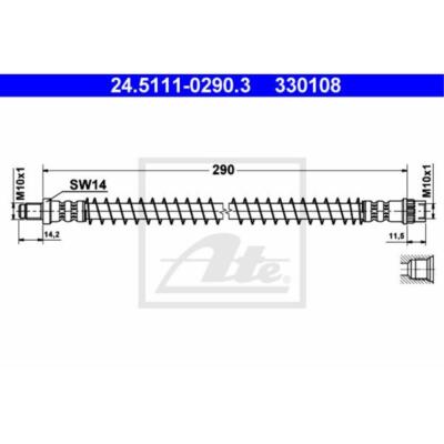 1609017080, 95525427 - TUBO FLESSIBILE DEL FRENO per CITROEN, OPEL