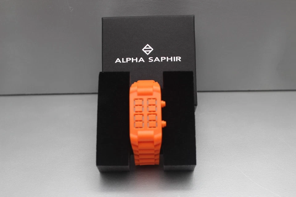 Alpha Saphir LED 3atm orange designer sport watch 374g - image 2 of 4