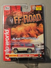 AW AUTO WORLD SLOT CAR X TRACTION 1977 CHEVY BLAZER RED AND WHITE NIP OFF-ROAD