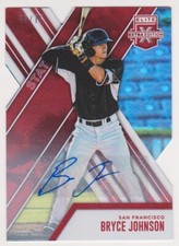 BRYCE JOHNSON 2017 Elite Extra Edition Baseball RED CUT AUTO Rookie Card #40/75