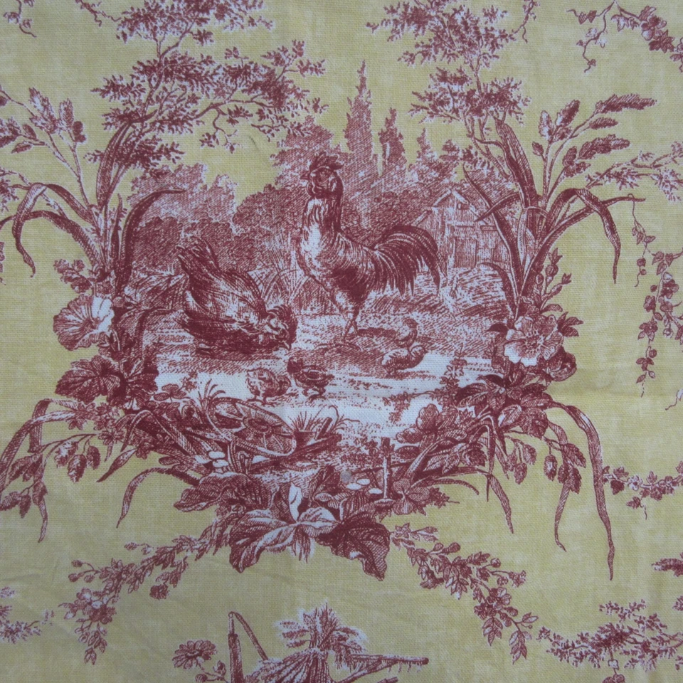 Remanente de tela para manualidades funda de almohada tapicería granja patio gallo 42"x29" Foto 3 de 4