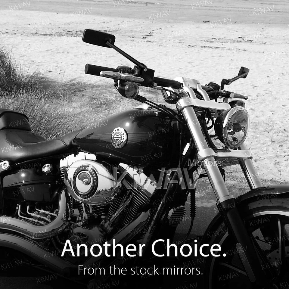 Espejos retrovisores moto classic plus vástago largo para Harley y moto métrica 10mm Foto 2 de 4