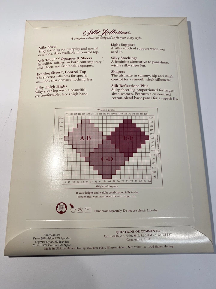 Pantimedias vintage Hanes Silky Designs Lustre a rayas Jet AB NUEVAS DE STOCK Foto 4 de 4
