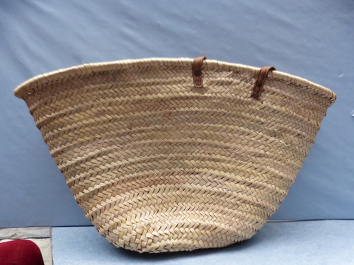 Korbtasche Strandtasche Einkaufstasche groß mit Lederhenkel Strohshopper