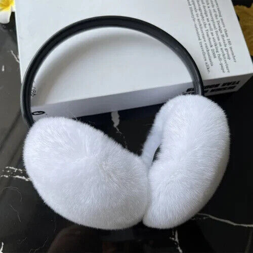 Real Rex Rabbit Fur Earmuffs for Women Winter Headphones Furry Rabbit Fur Ear - Picture 6 of 27