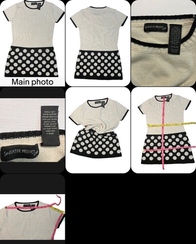 Girls Dress M 10/12 Sweater Project Kids Lurex Tunic Cream W/Dots retail Sz Kids - Picture 8 of 8