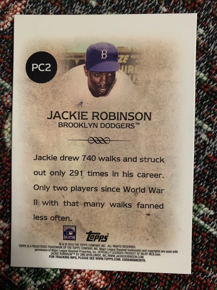 2010 Topps Jackie Robinson Legends Chrome Cereal Wal-Mart Platinum #PC2 Dodgers - Image 4 of 4