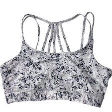 Gaiam Black and White Strappy Sports Bra Yoga Medium EUC