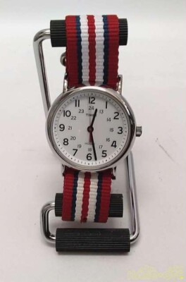 TIMEX T2N746 Quartz Women's Watch White Dial Analog Nylon Band From Japan 