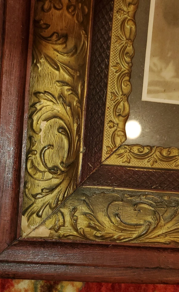 ANTIQUE VICTORIAN 4 LAYER ORNATE WOOD GILT GESSO FRAME STUNNING Large 29" x 25" - Image 3 of 4