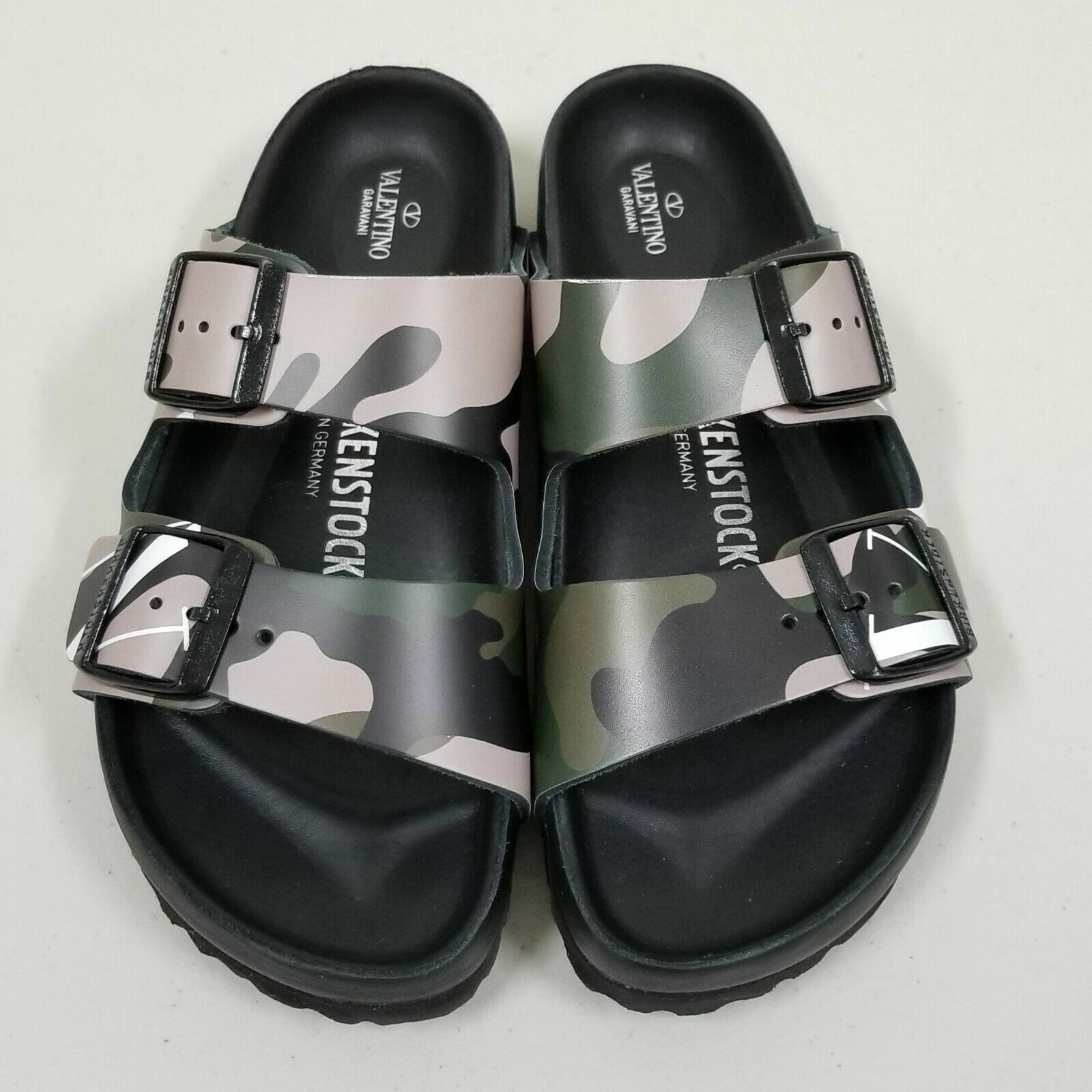 New w/o Box Valentino Birkenstock Arizona Army Green-Poudre Narrow - Select  Size