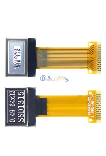 0.49" OLED Display Module 64x32 Pixel,SSD1306,SPI I2C,White on Black Long cable - Picture 3 of 3