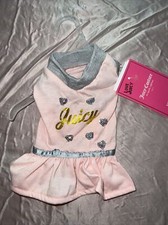 Pet Dress Dog or Cat Juicy Couture Silver Gold Birthday Bling Diva Apparel XS