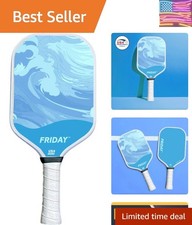 Durable Honeycomb Core Pickleball Paddle - 14mm, All Skill Levels, Blue Sky
