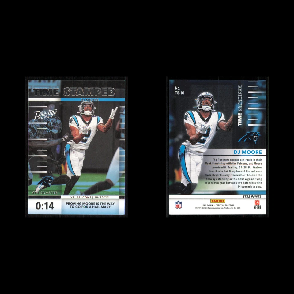 DJ Moore #TS-10 2023 Panini Prestige Time Stamped Carolina Panthers Football NFL - Image 3 of 3