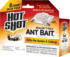Hot Shot Ant Bait, Kills the Queen and Colony, Works for 6 months, 1 Pack 