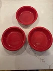 Fiestaware 7" Cereal Bowls Set Of 3 Medium Sized Red Scarlet EUC
