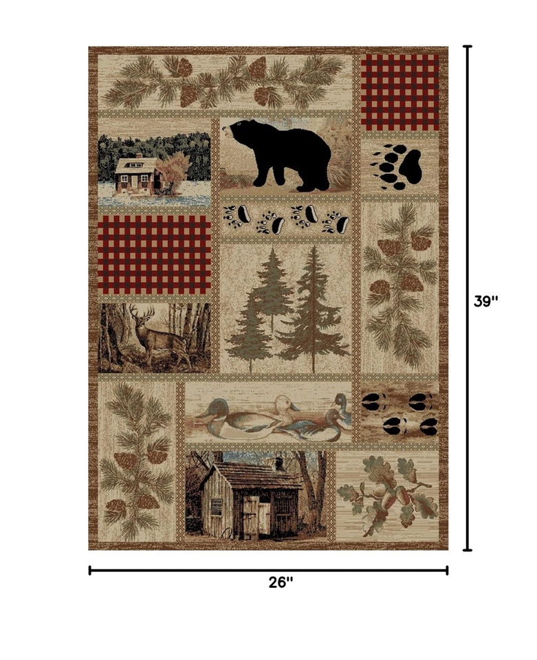 Alfombra rústica Lodge Forest Cabin 2x3, 2'2x3'3 2'2" x 3'3" (rectangular) Foto 3 de 4