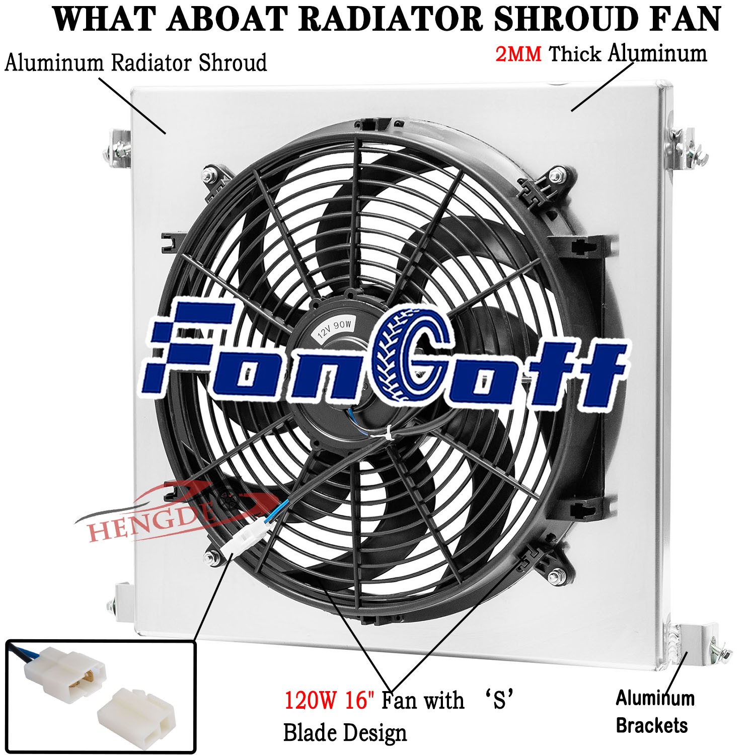 Aluminum Shroud + 14'' Fan Fit 1928-1929 Ford Model A 3.3L l4 Flathead Engines
