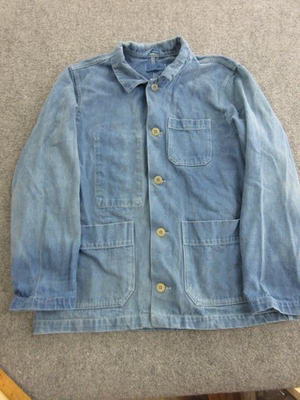 #ad Alex Mill Jacket Mens Medium Blue Denim Chore Workwear Button Front Utility $74.99