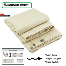 Beige Polyester Waterproof Balcony Privacy Screen Net Terrace Windproof Fencing 