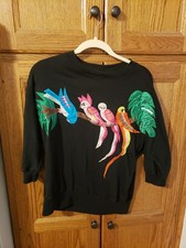 Vintage Cyn Les Shirlee Parrot Applique