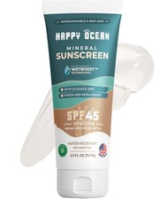SPF 45 Biodegradable Reef Safe Sunscreen for Face  Body, Non-Nano Zinc Oxide...