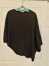 Nordstrom Brown Cashmere Asymmetrical Hem Cape /poncho 