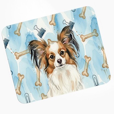 Caroline's Treasures White with Sable Papillon Mouse Pad