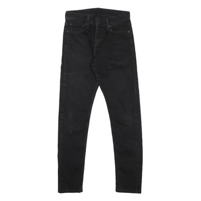 LEVI'S 512 Herren Jeans Slim Tapered Schwarz Raw Denim Zip W29 L32