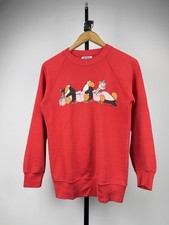 Retro ART Vintage 1987 Penguin Graphic Sweatshirt USA Crewneck Men s S Size