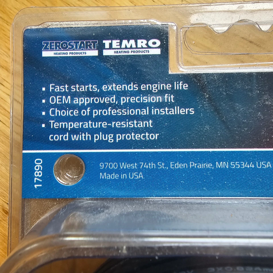 Calentador de motor Zerostart Temro 3100002 bloque Ford Mazda Lincoln Mercury Jaguar Foto 4 de 4