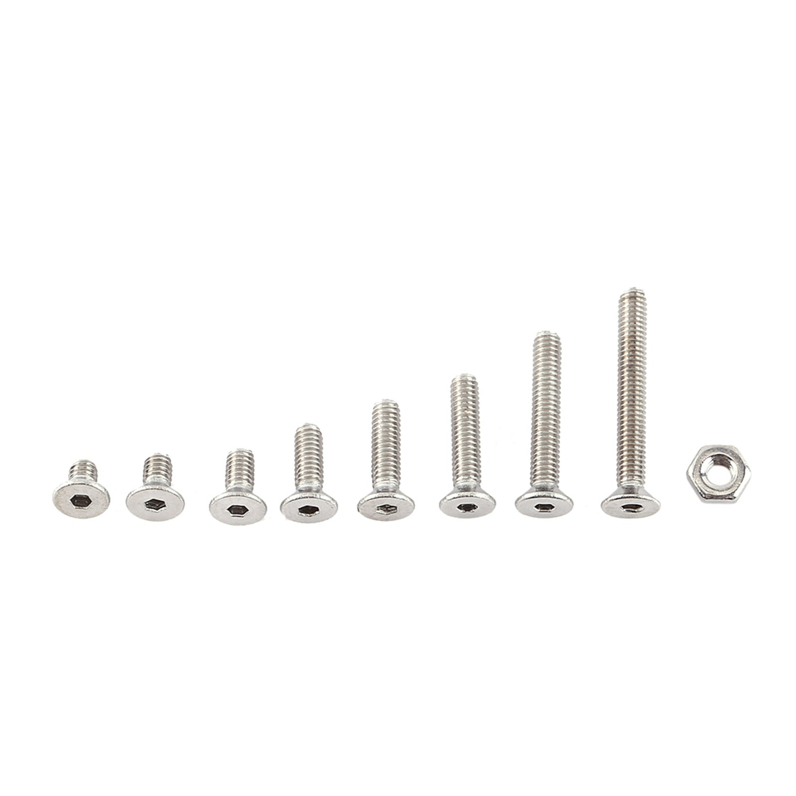 300PCS M2.5 Stainless Steel Hex Socket Screws Bolt & Nut Assortment Kit 4mm-20mm