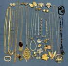 Huge Lot Vtg Rhinestone Brooches Necklaces Costume Jewelry All Wearable Signed