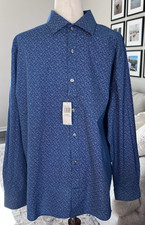 Michael Kors Slim Fit Untucked Length Floral Dress Shirt Size XL 17-17 1/2 32/33