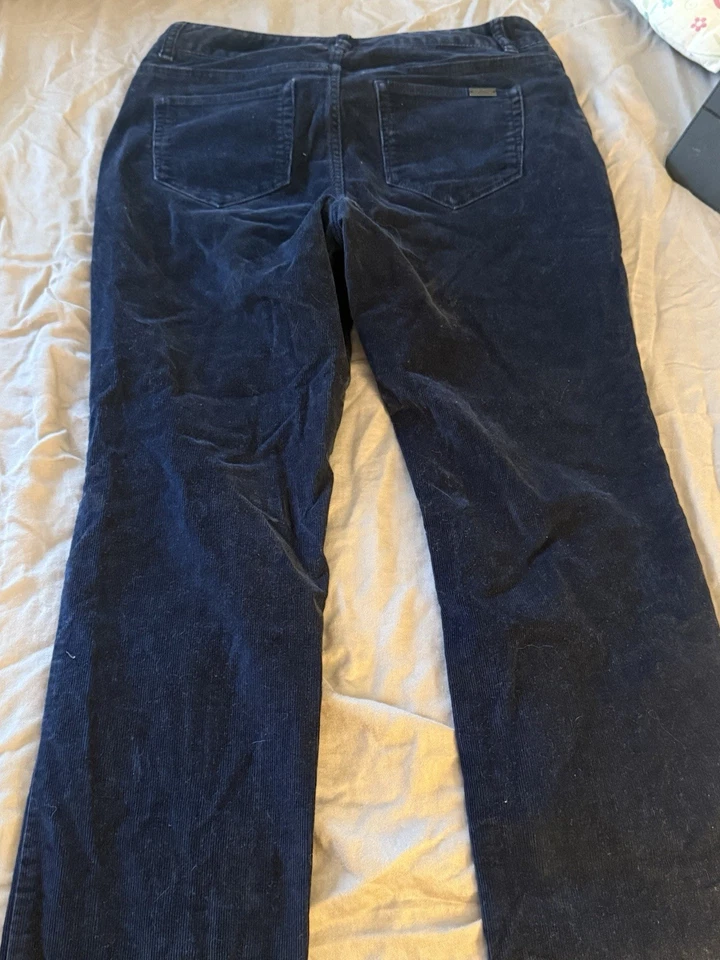Pantalones de pierna recta de pana azul real talla 8 P LL Bean Favorite Fit para mujer Foto 3 de 4