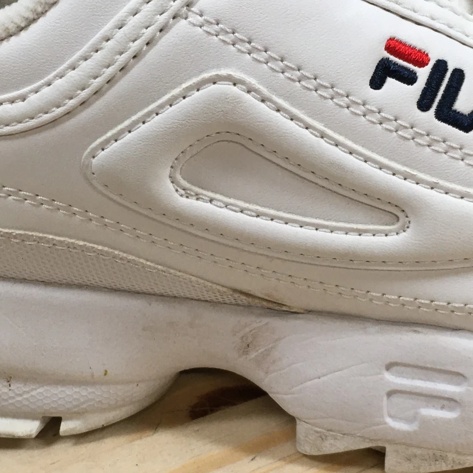 Fila Shoes Mens 9 Disruptor II Sneaker White Lace Up Low Top Comfort FW01655-111 - Image 4 of 4