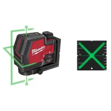 Green 100 Ft. Cross Line and Plumb Points Rechargeable Laser Level with REDLITHI