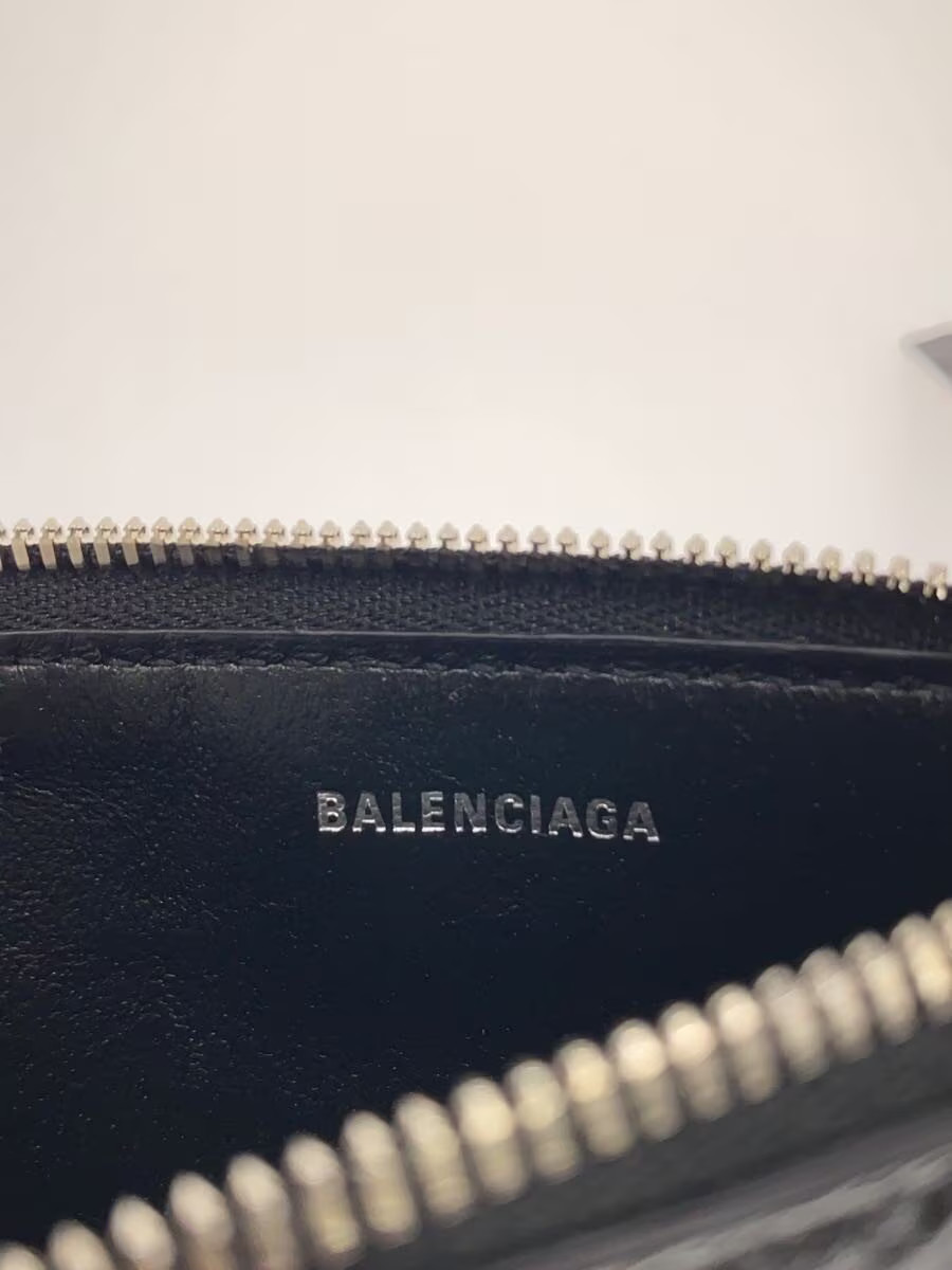 BALENCIAGA Card Case Leather Black Women's 715185 thumbnail 3