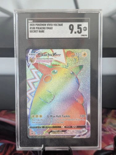 Pokemon Pikachu VMAX Rainbow Full Art Vivid Voltage 188/185 SGC 9.5 Mint TCG