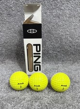 Set of 3 NIB Vtg Ping Eye Long Flytime Golf Balls 2 Tone Yellow White Karsten 1
