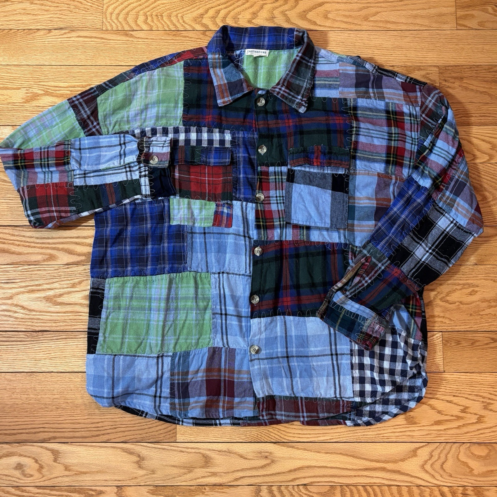 Earthbound Trading Patchwork Colorblock Long Slee… - image 2