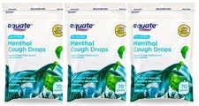 Sugar Free Menthol Mint Cough Drops Equate 70ct Sore Throat Cough Relief 3 PACK