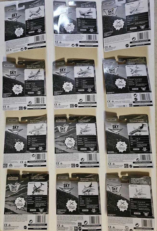 Matchbox Sky Busters (Boeing, DHL, McDonnell, Etc.) 1:64 Diecast No Duplicates - Image 4 of 4