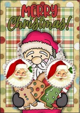 New Christmas Santa Dangle Earrings Vintage Style 1950s Inspired Santa Esrrings