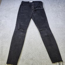 We The Free Free People Black Distressed Women  s Jeans Size 27