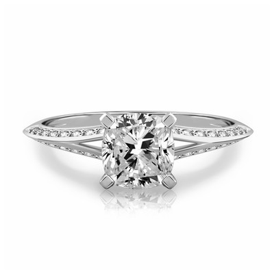 Verlobungsring Platin Lab Grown Cushion 1,2 Karat IGI-zertifizierter Diamant ...